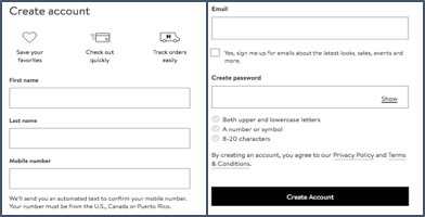Nordstrom email Signup opt-in Form