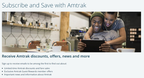 Amtrak email Offer