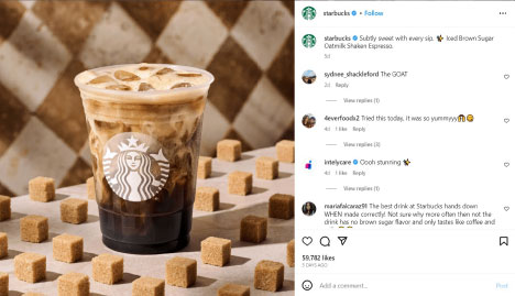 Customer engagement - Starbucks Instagram